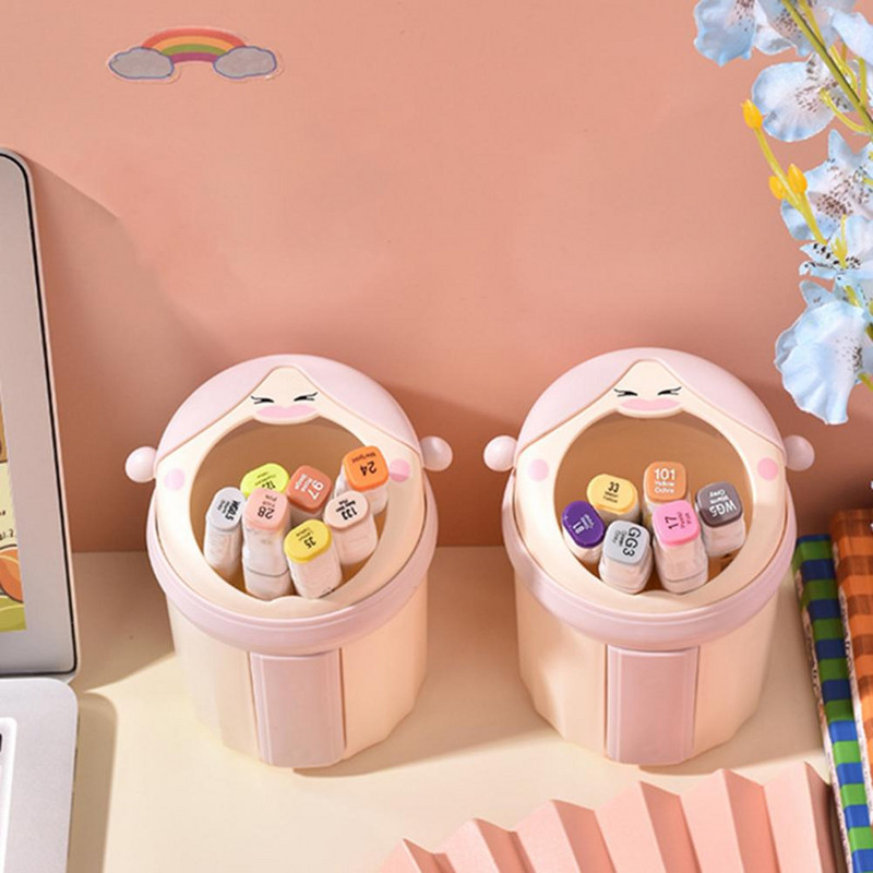 Ceruza csésze sorjamentes sminkecset rendszerező környezetbarát tárolás Hasznos aranyos lány alakú ceruzajelölő tolltartó doboz