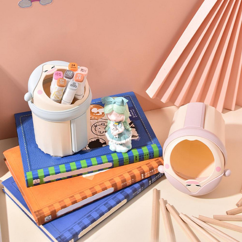 Ceruza csésze sorjamentes sminkecset rendszerező környezetbarát tárolás Hasznos aranyos lány alakú ceruzajelölő tolltartó doboz