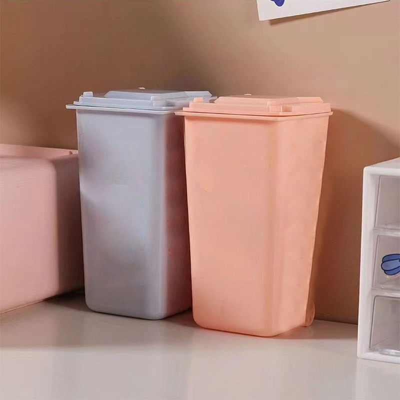 Lauaarvuti väike prügikasti pliiatsihoidja Mini koos kaanega laual Creative Laua paberikorvi hoiuämber
