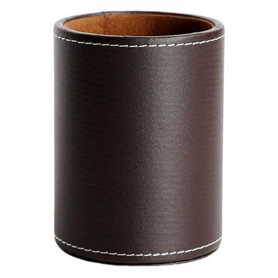 Pliiatsikonteiner, suur mahutavus, kompaktne suurus, säästa ruumi Kunstnahast ümmargune pliiatsihoidja lauaarvuti kirjatarvete hoiukarp koju