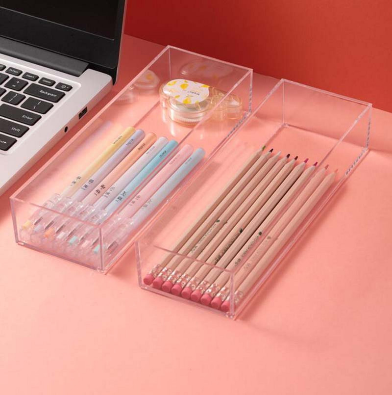 Átlátszó, fedél nélküli, egymásra rakható tárolódoboz fiókos válogatódoboz, asztali írószer és egyéb válogató ékszercsomagoló doboz
