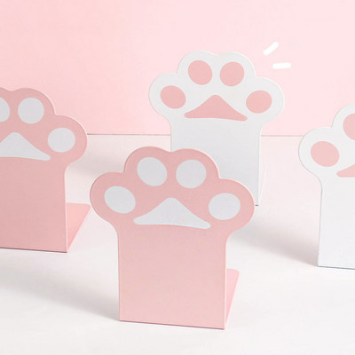 2db fém asztali könyvtartók Kawaii Cat Paw könyvrendező csúszásmentes könyvtámogatás dugó koreai írószer irodaszerek