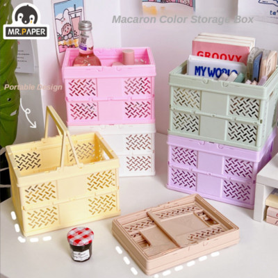 Mr. Paper 6 Style Desktop Cartoon Сгъваема кошница за съхранение Creative Mini Makeup Многофункционална поставка за канцеларски материали