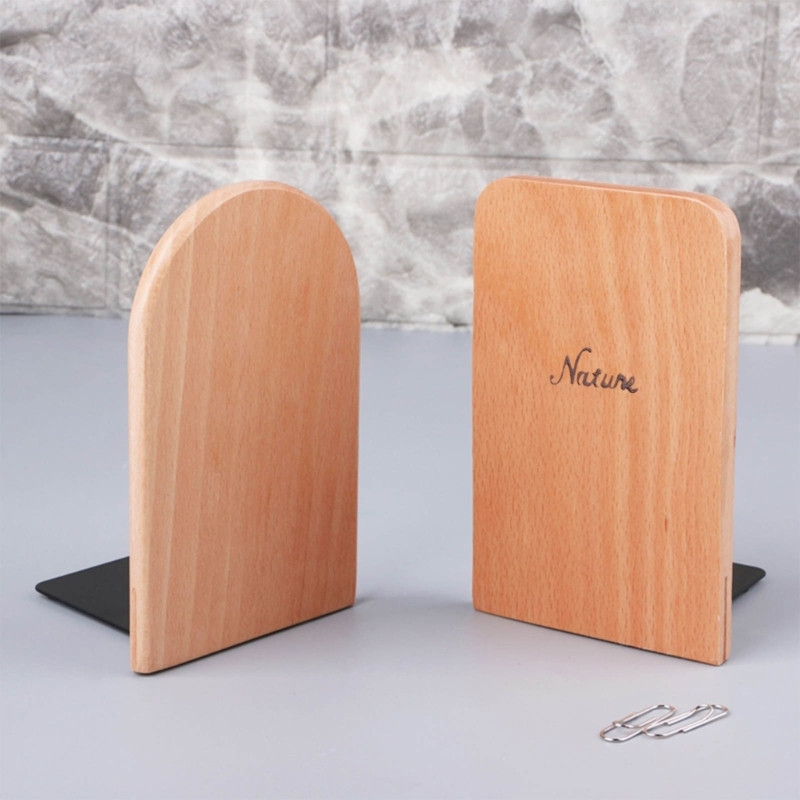 Nature Wooden Desktop Organizer Desktop Office Home Könyvtartók Csúszásgátló könyv véget ér