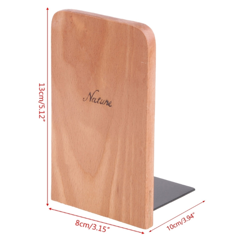 Nature Wooden Desktop Organizer Desktop Office Home Könyvtartók Csúszásgátló könyv véget ér