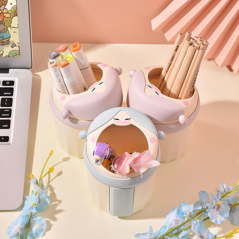Găleată pentru stilou Ecologic Operare simplă Suprafață netedă În formă de fată drăguță Marcator de creion Cutie de depozitare pentru creion Depozitare cupe