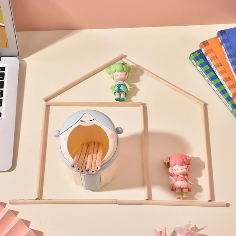 Găleată pentru stilou Ecologic Operare simplă Suprafață netedă În formă de fată drăguță Marcator de creion Cutie de depozitare pentru creion Depozitare cupe