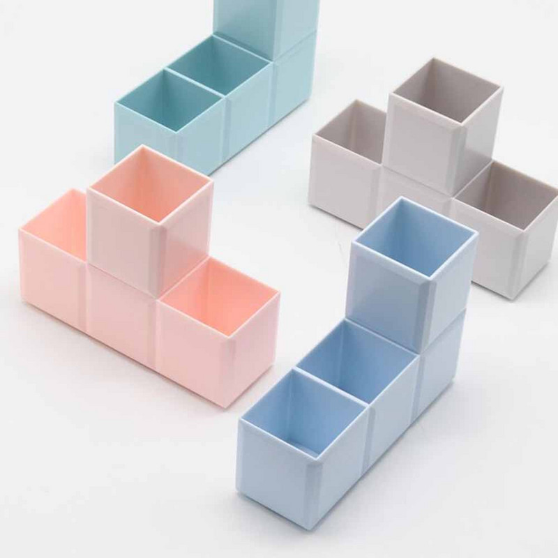 XRHYY Κουτί αποθήκευσης 3 διαμερισμάτων Fashion Desktop Αφαιρούμενο Fight Βάση θήκης στυλό μολυβοθήκης για Σχολικό Γραφείο Σπίτι