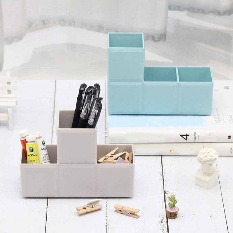 XRHYY Κουτί αποθήκευσης 3 διαμερισμάτων Fashion Desktop Αφαιρούμενο Fight Βάση θήκης στυλό μολυβοθήκης για Σχολικό Γραφείο Σπίτι