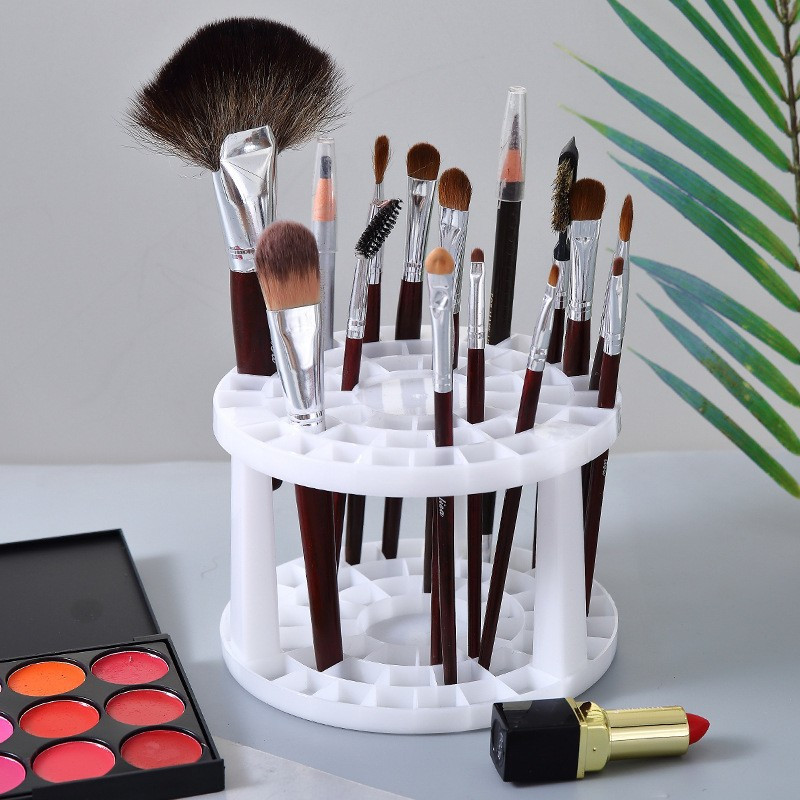 Jednoduchý držiak na perá s viacerými mriežkami, dievčenský držiak na štetce na make-up, stojan na umelecké farby, plastový stojan na dokončovanie pracovnej plochy pre študentov