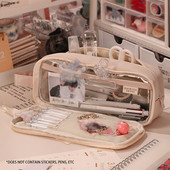 Organizator de papetărie de mare capacitate Suport pentru creioane Cadou drăguț școală Husă de depozitare pentru birou Geanta creion Fermoar Genți pentru stilouri solide