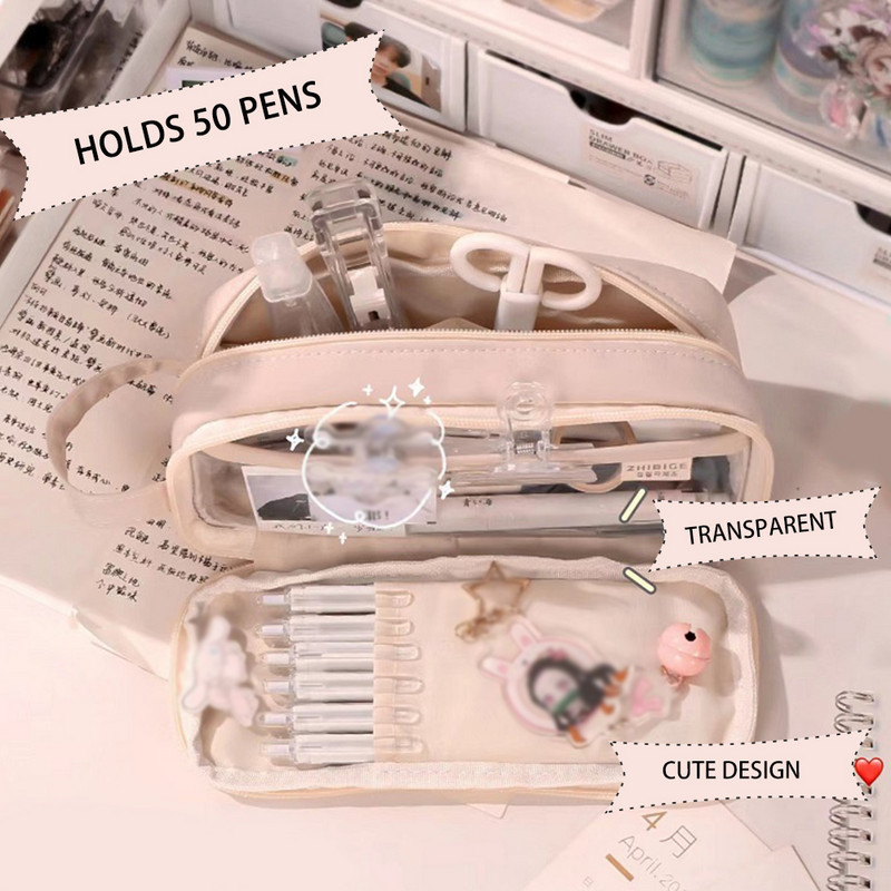 Organizator de papetărie de mare capacitate Suport pentru creioane Cadou drăguț școală Husă de depozitare pentru birou Geanta creion Fermoar Genți pentru stilouri solide