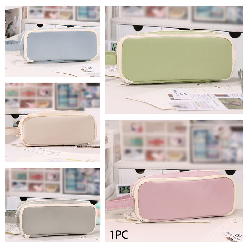 Organizator de papetărie de mare capacitate Suport pentru creioane Cadou drăguț școală Husă de depozitare pentru birou Geanta creion Fermoar Genți pentru stilouri solide