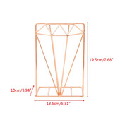 Suport de cărți metalic creativ în formă de diamant pentru organizator de birou, 1 buc. PXPA