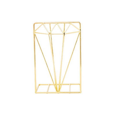 Suport de cărți metalic creativ în formă de diamant pentru organizator de birou, 1 buc. PXPA