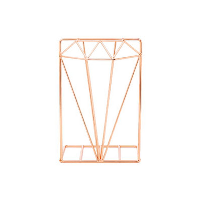 Suport de cărți metalic creativ în formă de diamant pentru organizator de birou, 1 buc. PXPA