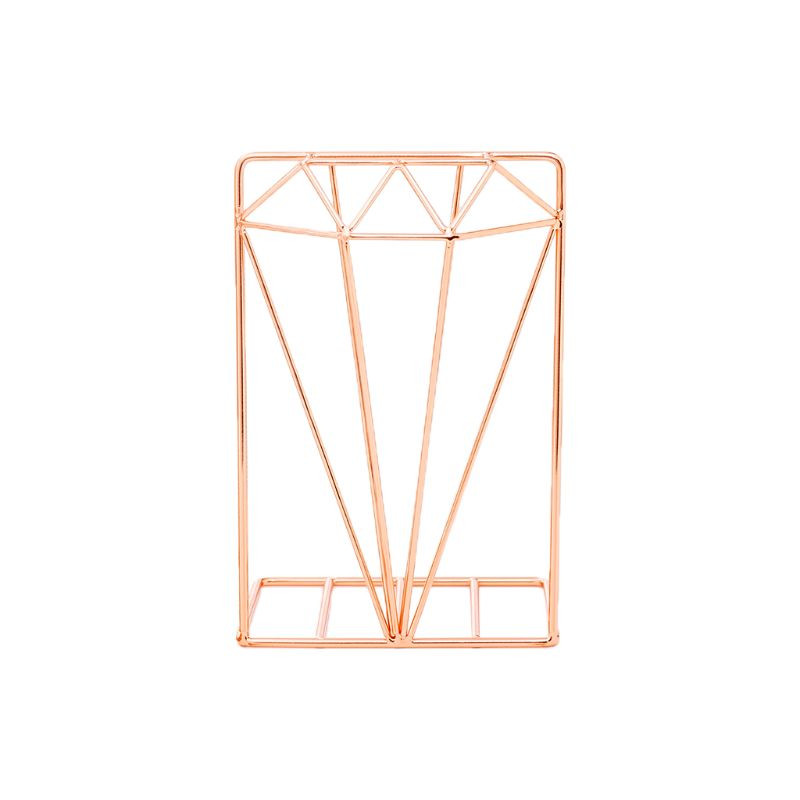 Suport de cărți metalic creativ în formă de diamant pentru organizator de birou, 1 buc. PXPA