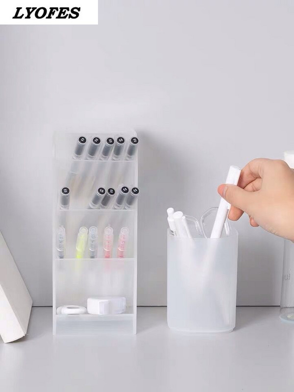 Lauapaneel pliiatsite jaoks Kirjatarvete hoiuruum Laua korraldaja Pintslialuse tarvik Lauakorteri kontorihoidja pliiatsi jaoks