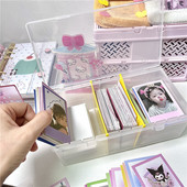 Sharkbang PP Kutija za pohranu Prozirni stolni organizator Veliki kapacitet Prilagodba Razglednice Naljepnice Kutija Držač potpaketa Pribor
