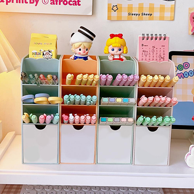 Suure mahutavusega multifunktsionaalne marker-pliiatsihoidja Minisahtlid Meigilaua korraldaja Vanity-hoidik Kontori kodukollektsioon