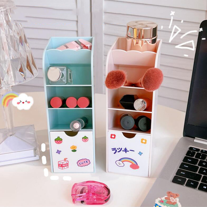 Suure mahutavusega multifunktsionaalne marker-pliiatsihoidja Minisahtlid Meigilaua korraldaja Vanity-hoidik Kontori kodukollektsioon