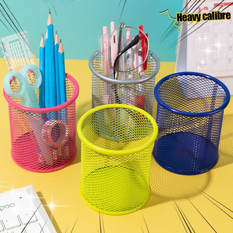 Višenamjenski držač za olovke Okrugla/kvadratna pohrana za olovke Uredska/školska pohrana držača za olovke Kutija za pohranu Organizator papira Mrežasta posuda za olovke