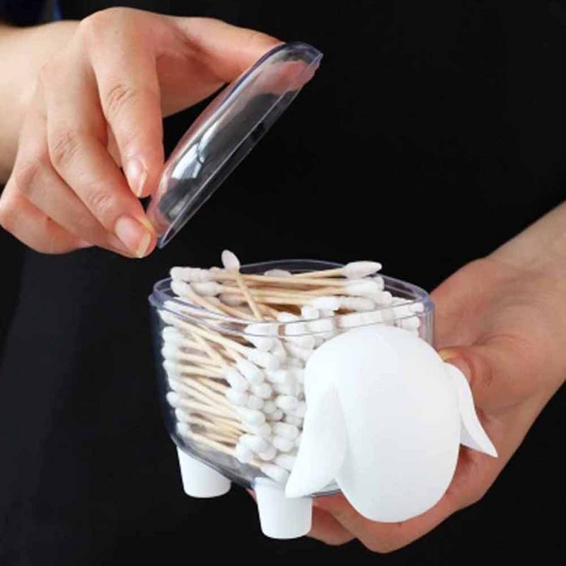 Prozirna kutija za pohranu u obliku ljupke ovce, plastični štapić s vatom, organizator uredskog pribora, ukras za radnu površinu