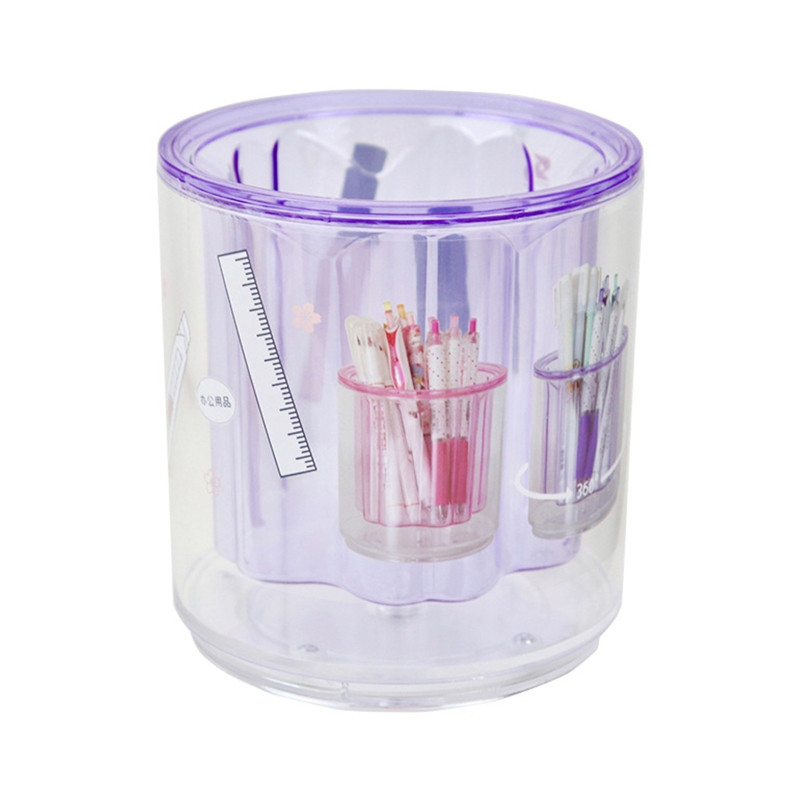 Višenamjenski stolni držač za olovke Plastično kućište Rotirajući stolni organizator za 360°