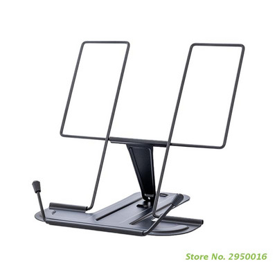 Állítható asztali könyvállvány Összehajtható szakácskönyvtartó Hordozható könyvtartó csúszásmentes lapkapcsok vastag könyvekhez, tankönyv receptekhez