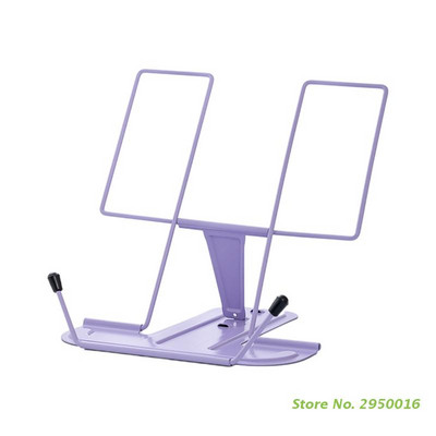 Állítható asztali könyvállvány Összehajtható szakácskönyvtartó Hordozható könyvtartó csúszásmentes lapkapcsok vastag könyvekhez, tankönyv receptekhez