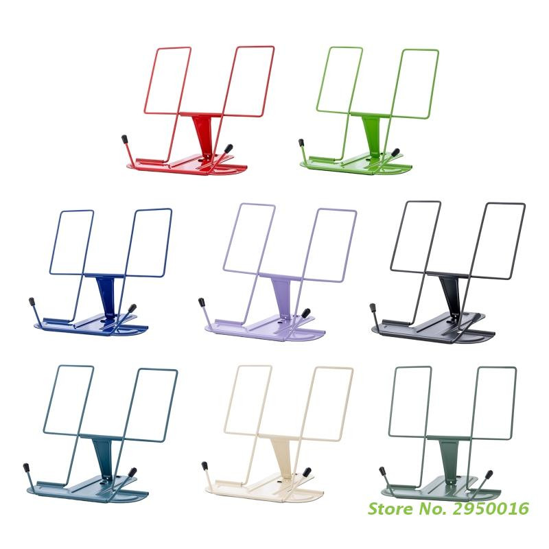 Állítható asztali könyvállvány Összehajtható szakácskönyvtartó Hordozható könyvtartó csúszásmentes lapkapcsok vastag könyvekhez, tankönyv receptekhez