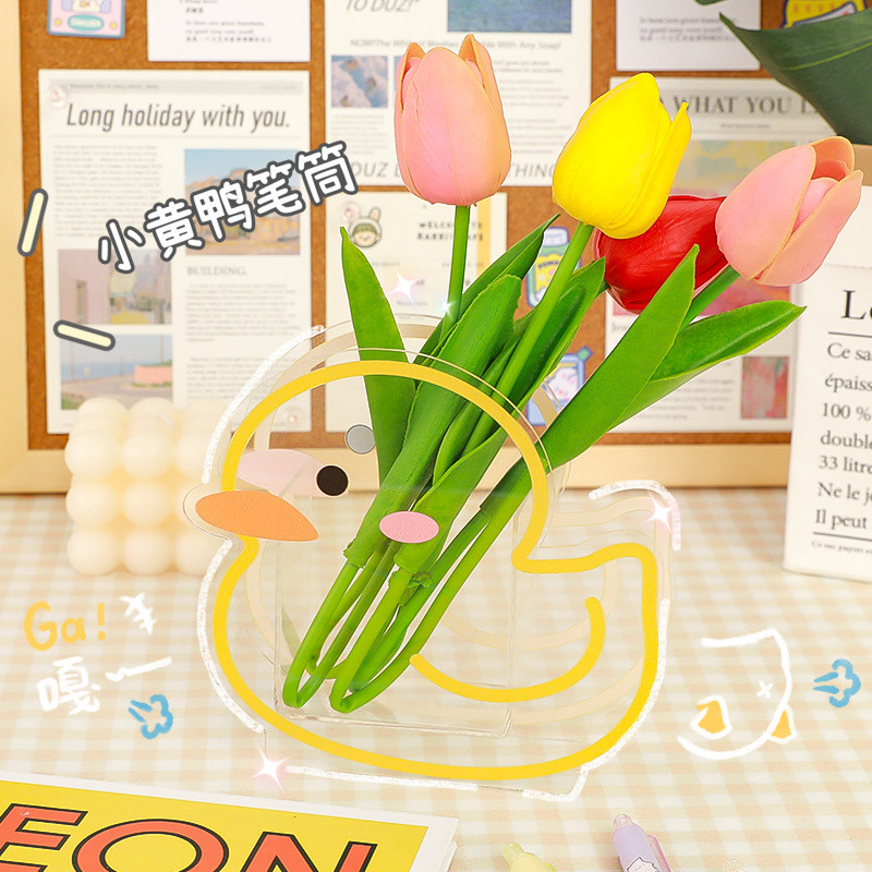 Cutie de depozitare transparentă Suport acrilic pentru stilou Multifuncțional de birou Organizator perie de machiaj Suport stilou Birou Rechizite de birou pentru școală