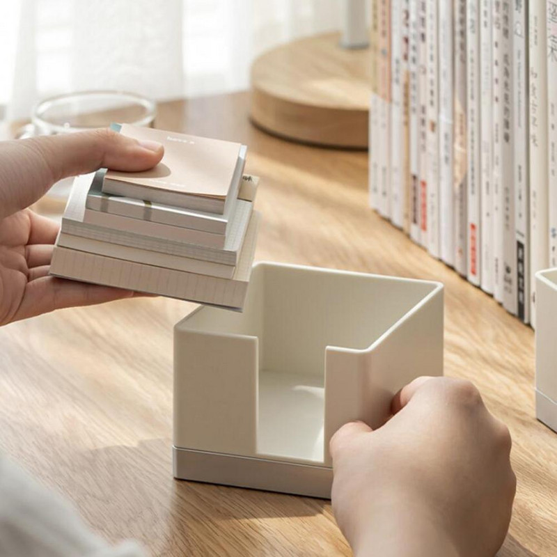 Modernus apvalių kraštų storesnis daugiafunkcis rašomasis stalas, lipnus užrašų dėžutė, mokyklinių reikmenų dėžutė, darbalaukio tvarkytuvė