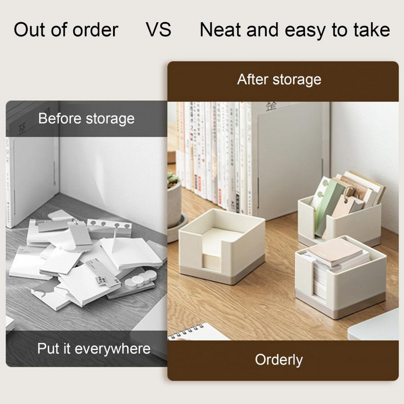 Modernus apvalių kraštų storesnis daugiafunkcis rašomasis stalas, lipnus užrašų dėžutė, mokyklinių reikmenų dėžutė, darbalaukio tvarkytuvė