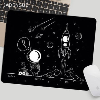 Ръчно рисувана планета космически астронавт Сладка подложка за мишка Малки шевове Персонализирани подложки за компютърно бюро Кръгла подложка за бюро Лаптоп Подложка за мишка