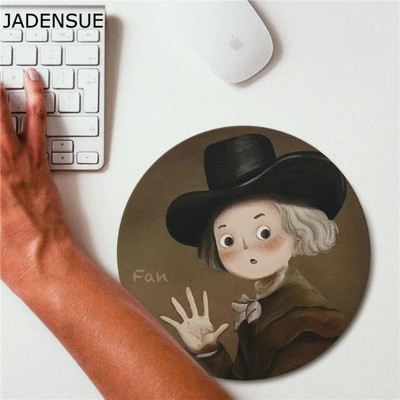 Slatke podloge za stol Podloga za miš Okrugla Van Gogh Podloga za stol Uljena slika Lik Djevojka Računalo Biser Uredsko računalo Laptop Podloga za miš 20 cm