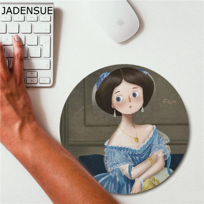 Slatke podloge za stol Podloga za miš Okrugla Van Gogh Podloga za stol Uljena slika Lik Djevojka Računalo Biser Uredsko računalo Laptop Podloga za miš 20 cm