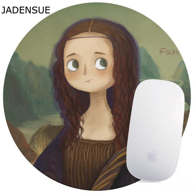 Slatke podloge za stol Podloga za miš Okrugla Van Gogh Podloga za stol Uljena slika Lik Djevojka Računalo Biser Uredsko računalo Laptop Podloga za miš 20 cm