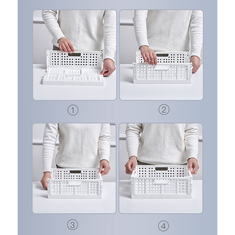 Plastikinis sulankstomas krepšelis Rašomasis stalas Sandėliavimas Tvarkymo spintelė Spintelė Stalčių tvarkyklės dėžutė „Pasidaryk pats“ darbalaukio raštinės reikmenų laikymo krepšelis