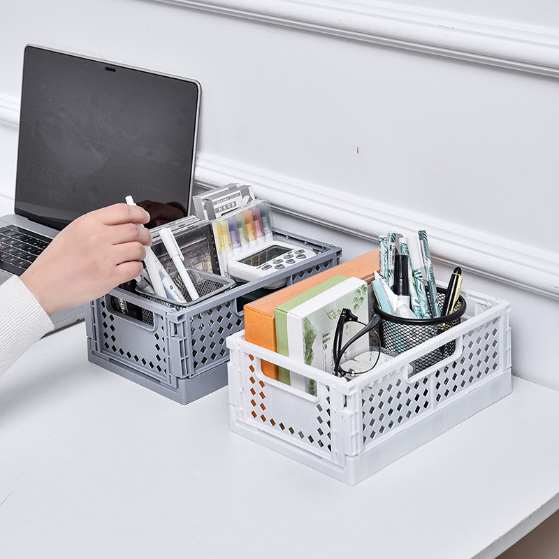 Plastikinis sulankstomas krepšelis Rašomasis stalas Sandėliavimas Tvarkymo spintelė Spintelė Stalčių tvarkyklės dėžutė „Pasidaryk pats“ darbalaukio raštinės reikmenų laikymo krepšelis