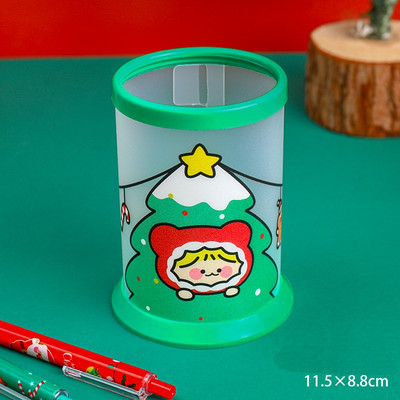 Kalėdų animacinių filmų sulankstoma darbalaukio laikymo dėžutė rašiklio laikiklis pieštukas Kūrybinis biuro reikmenų raštinės reikmenų laikiklis