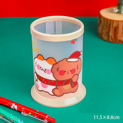 Kalėdų animacinių filmų sulankstoma darbalaukio laikymo dėžutė rašiklio laikiklis pieštukas Kūrybinis biuro reikmenų raštinės reikmenų laikiklis