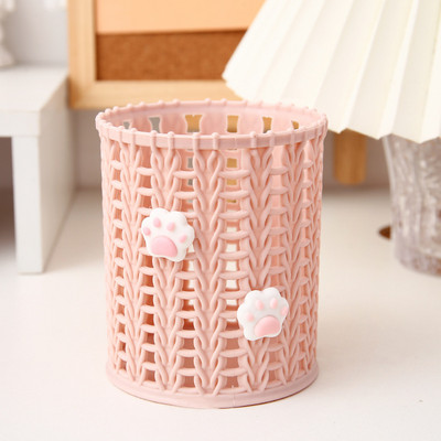 Žavingos išvaizdos lengvas spalvingas tuščiaviduris pieštuko laikiklis makiažo kosmetikos laikiklis bendrabučiui