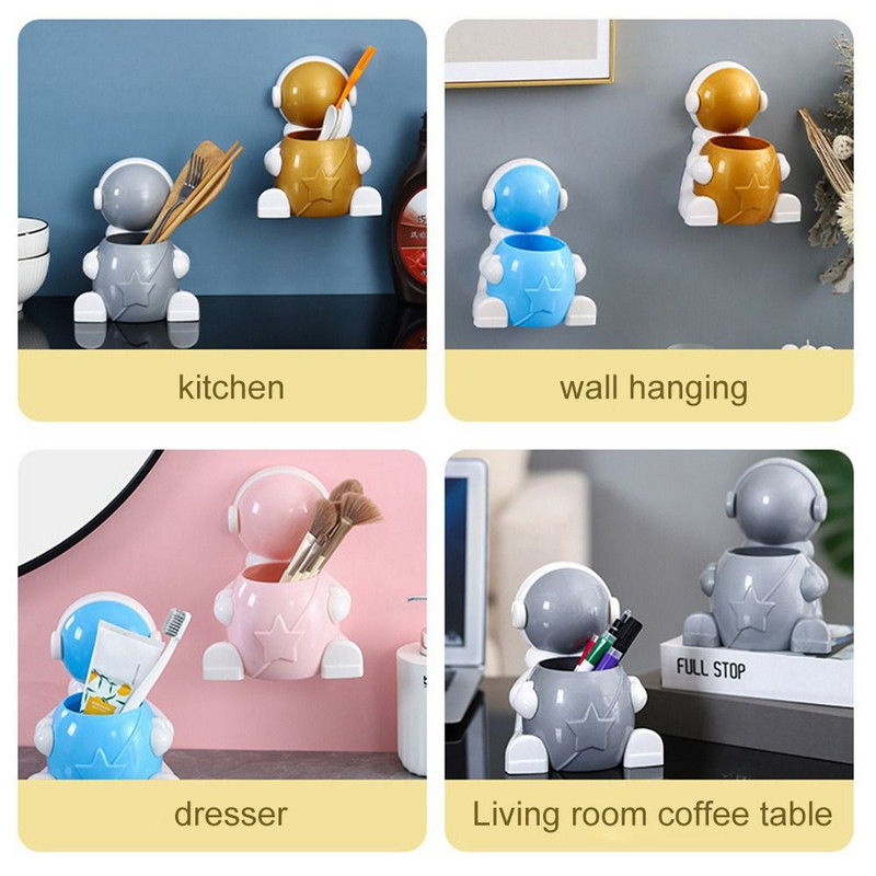 Višenamjenska praktična stolna dekoracija Kutija za pohranu Organizator kozmetike Zidna polica za WC Držač za olovke za astronauta
