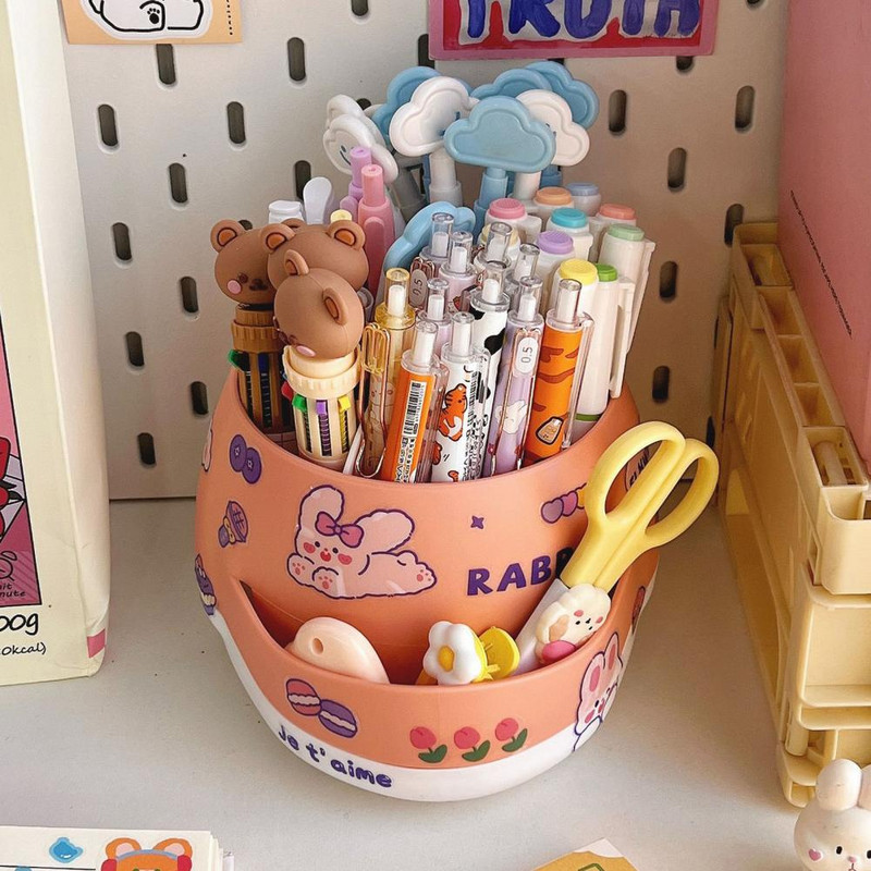 Spremnik za olovke, plastični držač za olovke, crtani uzorak, višenamjenski, korisni, INS, zakošeni dio, spremnik za olovke, uredski pribor