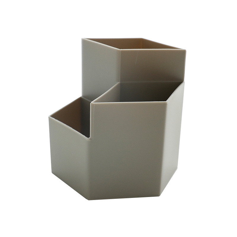 Biuro daugiafunkcinė laikymo dėžutė Kūrybiškas trijų sluoksnių rašiklio laikiklis Paprastas plastikinis stalinis laikiklis Biuro reikmenys
