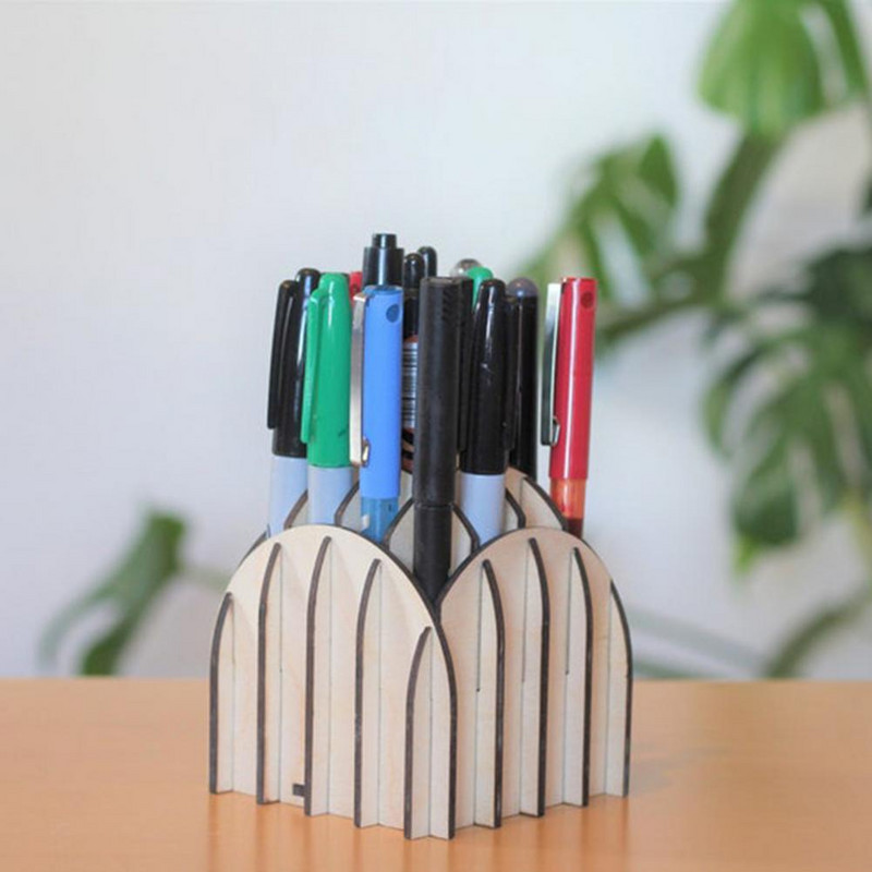 Držač za olovke Izvrsna dugotrajna drvena art deco olovka Držač za olovke Uredski pribor Spremnik za pohranjivanje olovki Pernica
