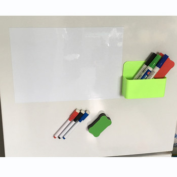 Магнитен държач за канцеларски материали за съхранение на бюро и хладилник, маркер за бяла дъска и писалка с тебешир, органайзер, кутия за ученически пособия