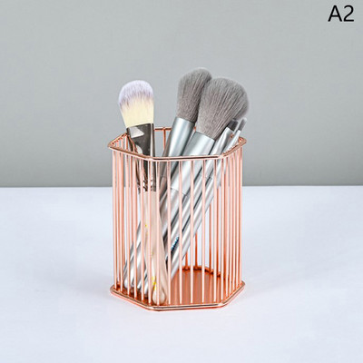 Suport stilou de birou Carcasă de depozitare pentru școală de birou, cutie de metal, aur, roz, aur, pentru birou, pentru creion, pentru decorarea casei, depozitare machiaj