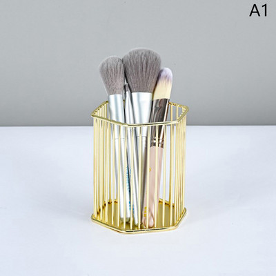 Suport stilou de birou Carcasă de depozitare pentru școală de birou, cutie de metal, aur, roz, aur, pentru birou, pentru creion, pentru decorarea casei, depozitare machiaj